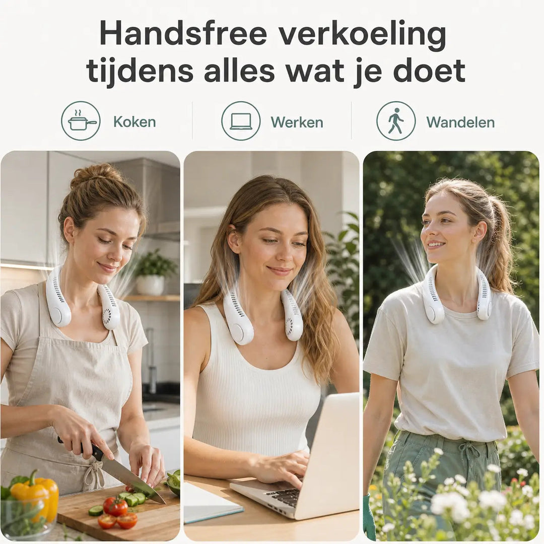Unisex Bærbar Halsventilator med Justerbare Hastigheder 4