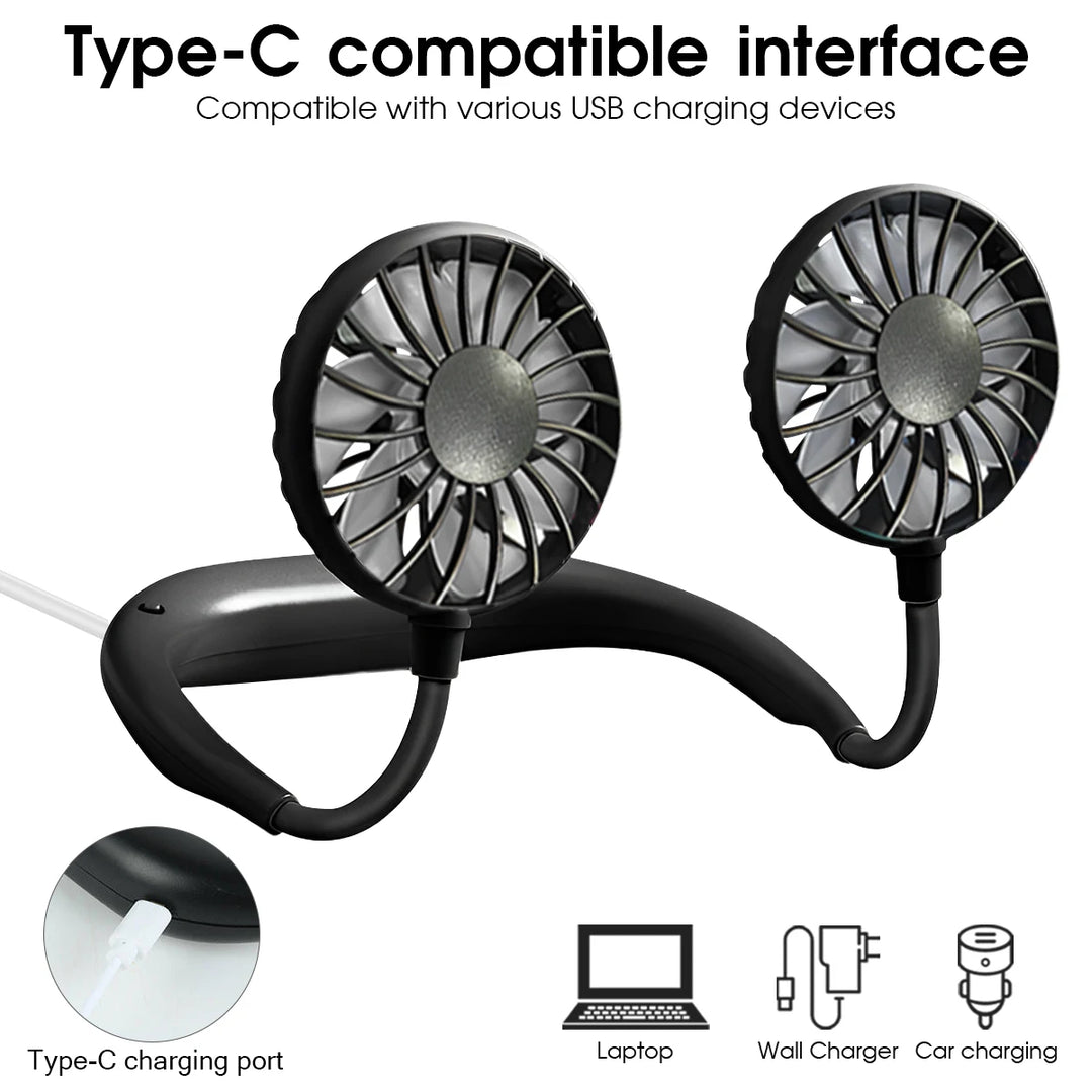 Unisex Bærbar Halsventilator med Justerbare Hastigheder 5