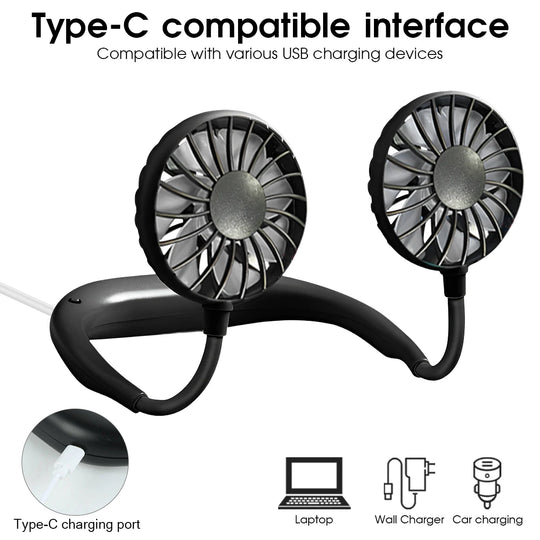 Unisex Bærbar Halsventilator med Justerbare Hastigheder 5