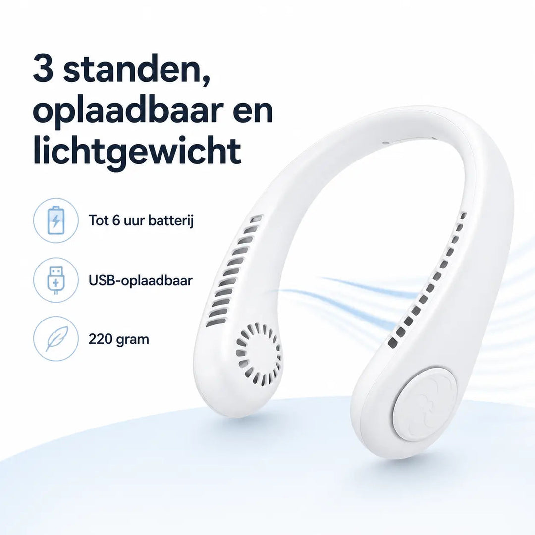 Unisex Bærbar Halsventilator med Justerbare Hastigheder 6