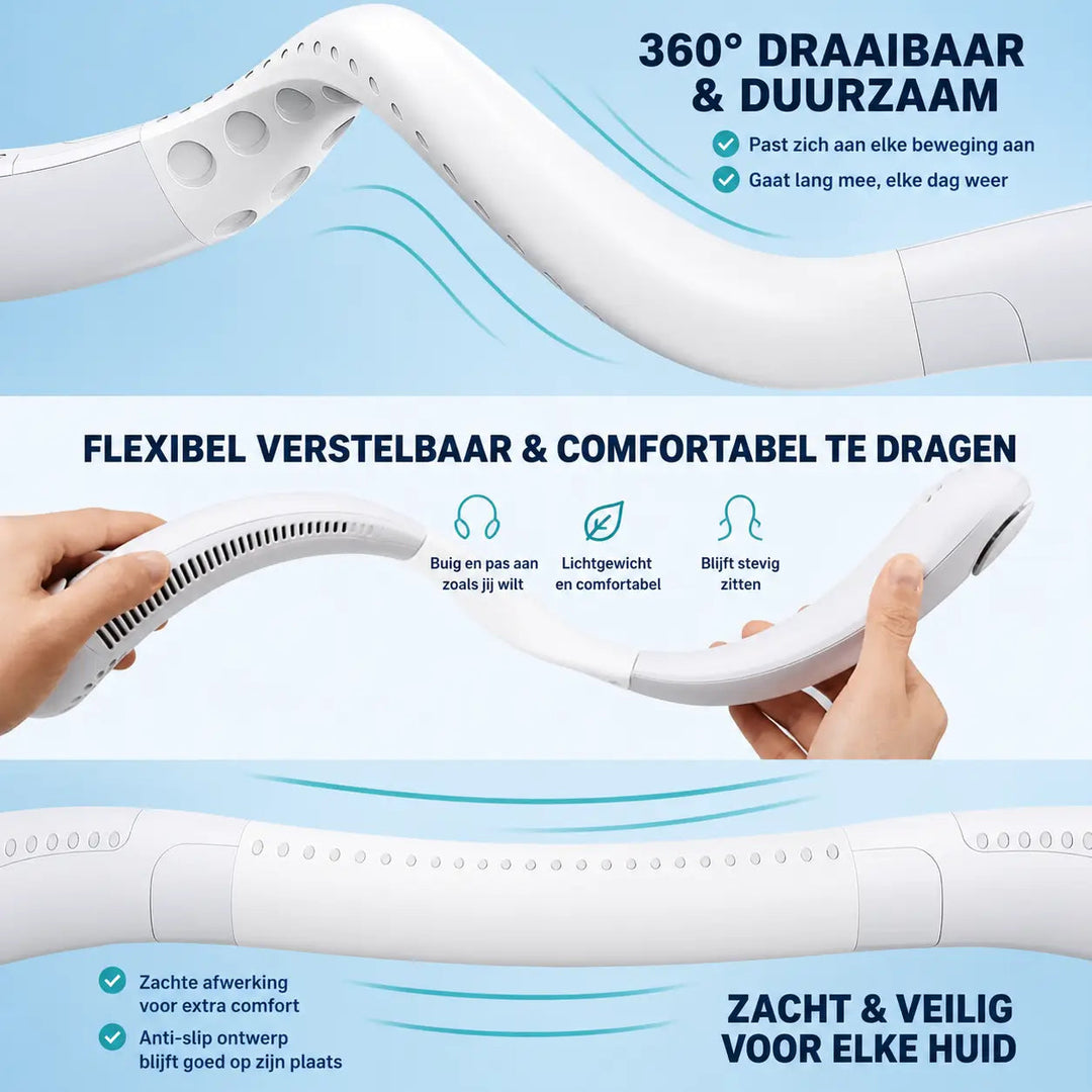 Unisex Bærbar Halsventilator med Justerbare Hastigheder 8