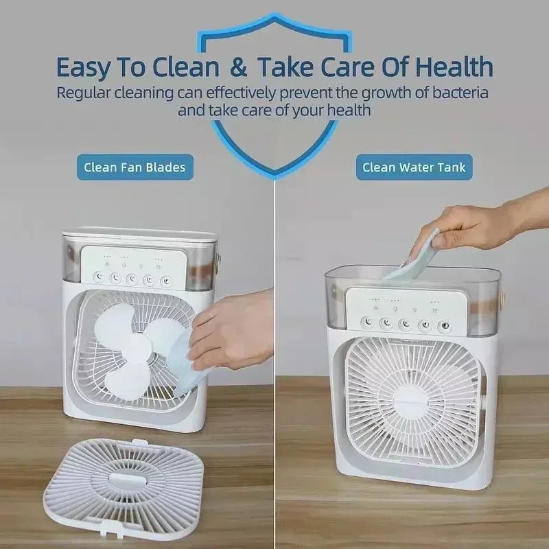 Unisex Bærbar Luftkøler med Ventilator og Luftfugter, 3-i-1 Multifunktionel Design 5
