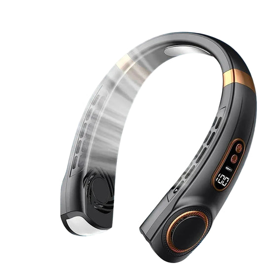 Unisex Bærbar Nakkeventilator Bladfri Med Digitalt Display 0