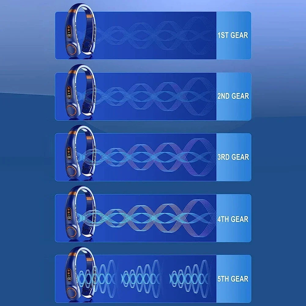 Unisex Bærbar Nakkeventilator Bladfri Med Digitalt Display 4