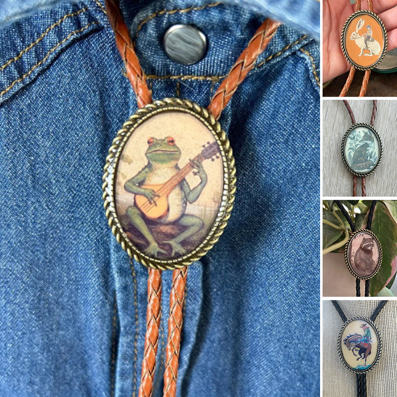 Unisex Bolo Tie med Banjo Frog Design 3