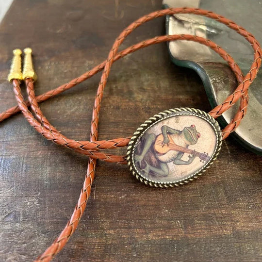 Unisex Bolo Tie med Banjo Frog Design 7