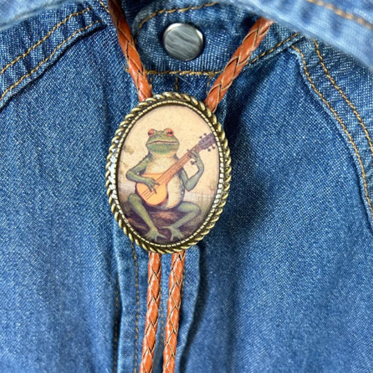 Unisex Bolo Tie med Banjo Frog Design 8