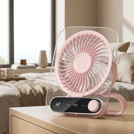 Unisex Bordventilator med Digitalt Display og Justerbar Hastighed 2
