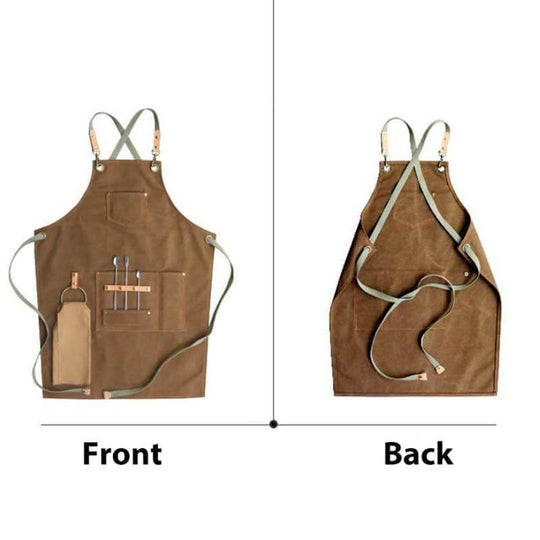 Unisex Forklæde Vintage Stil Taljeforklæde til Madlavning og Bagning 2