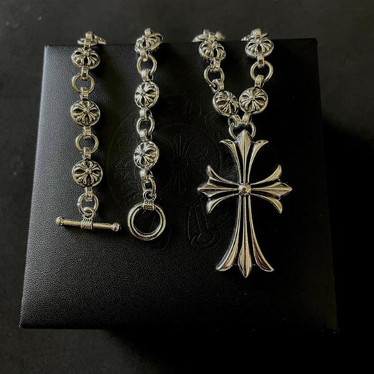 Unisex Gothic Cross Pendant Halskæde 3