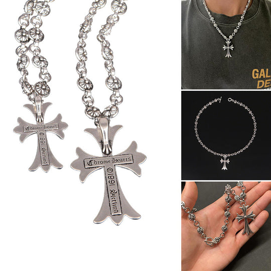 Unisex Gothic Cross Pendant Halskæde 5