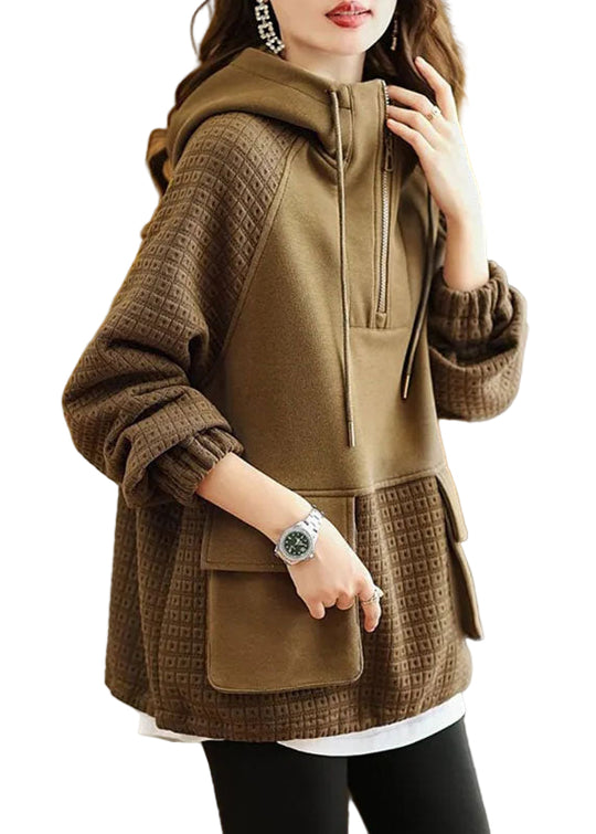 Unisex Hættetrøje med Patchwork Design 0