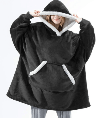 Unisex Hættetrøjetæppe Med Stor Hætte Og Rummelig Lomme 0