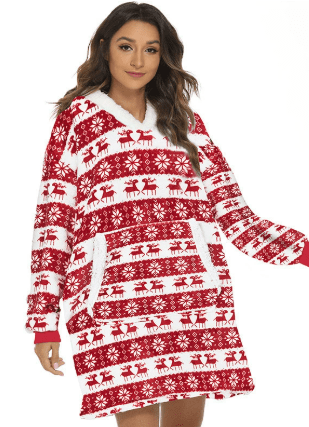 Unisex Hættetrøjetæppe Med Stor Hætte Og Rummelig Lomme 10