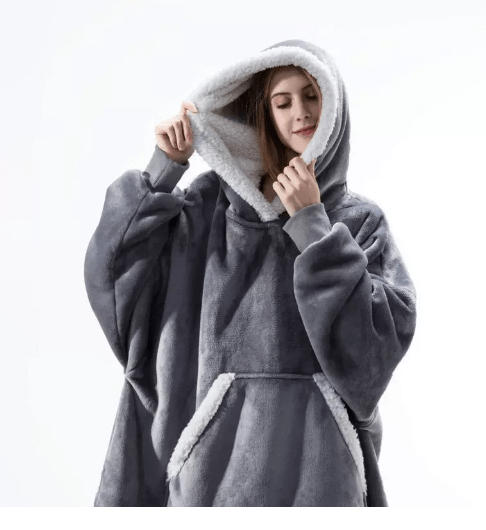 Unisex Hættetrøjetæppe Med Stor Hætte Og Rummelig Lomme 11