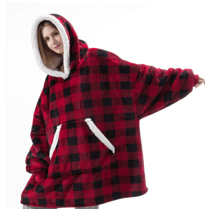 Unisex Hættetrøjetæppe Med Stor Hætte Og Rummelig Lomme 2