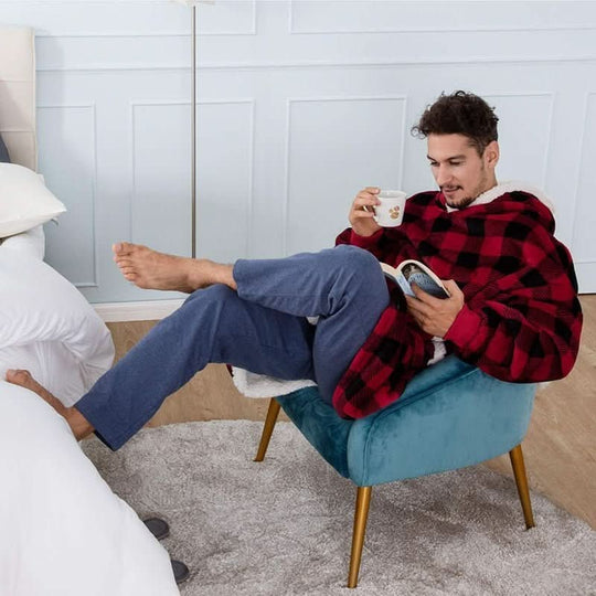 Unisex Hættetrøjetæppe Med Stor Hætte Og Rummelig Lomme 6