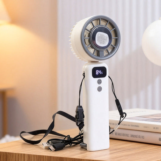 Unisex Håndholdt Ventilator med Digitalt Display og Justerbar Halsrem 6