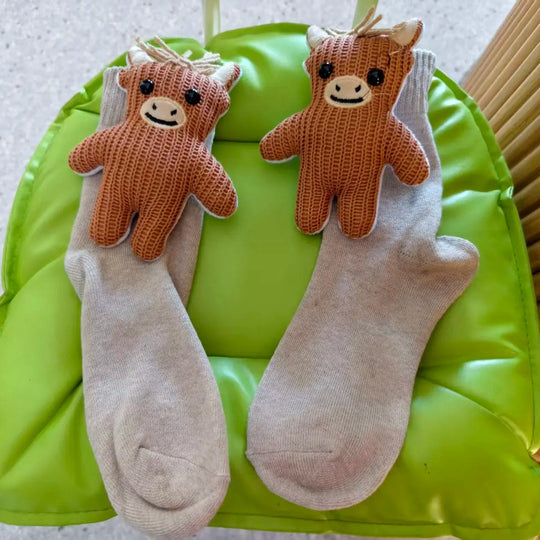 Unisex Hussokker med 3D Dyreaccent Komfortabel og Skridsikker Design 10