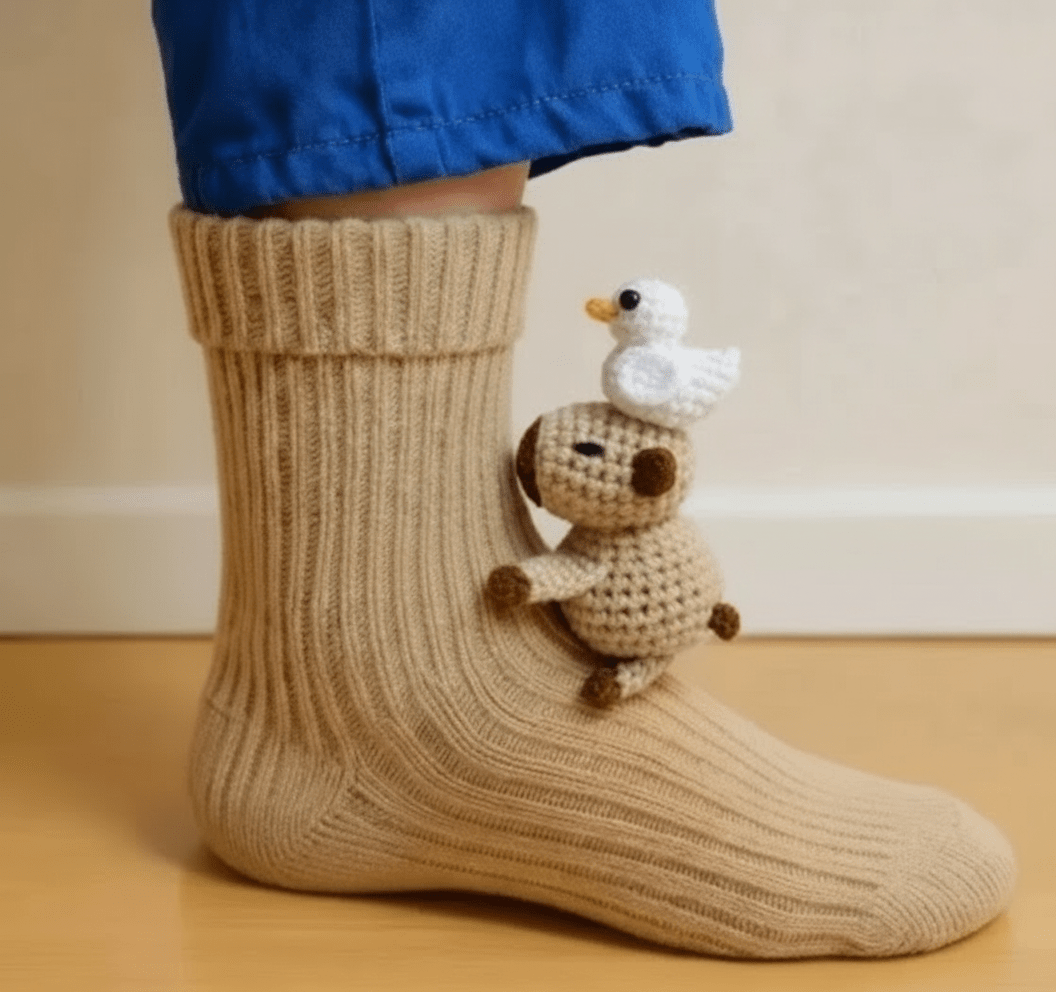 Unisex Hussokker med 3D Dyreaccent Komfortabel og Skridsikker Design 17