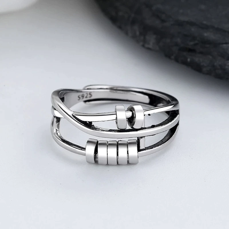 Unisex Justerbar Ring med Spinner Design 0