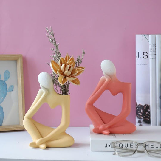Unisex Kunstvase Tænkende Mand Design 0