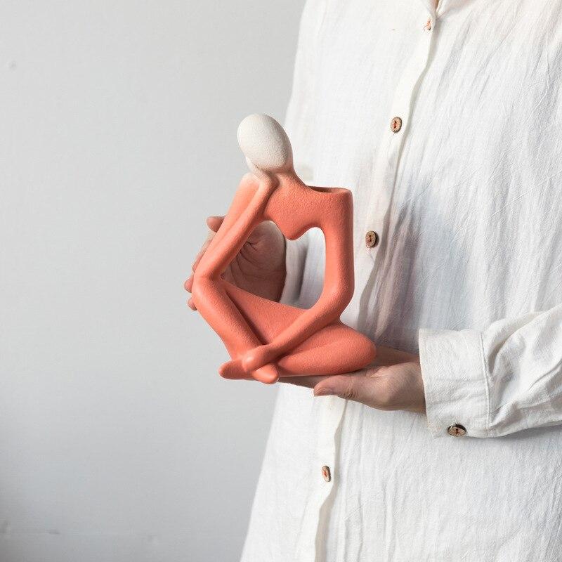 Unisex Kunstvase Tænkende Mand Design 1