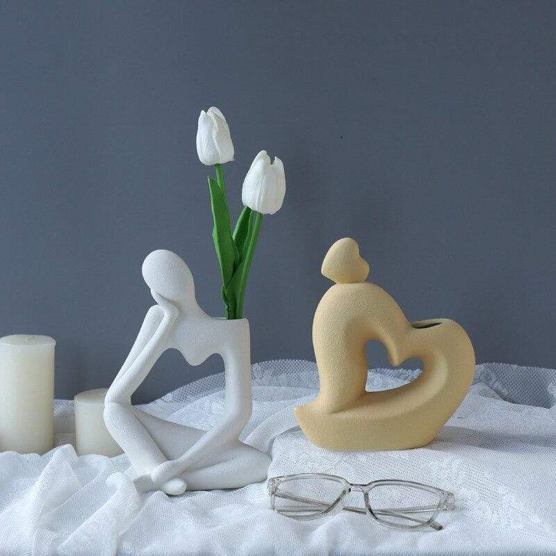 Unisex Kunstvase Tænkende Mand Design 2