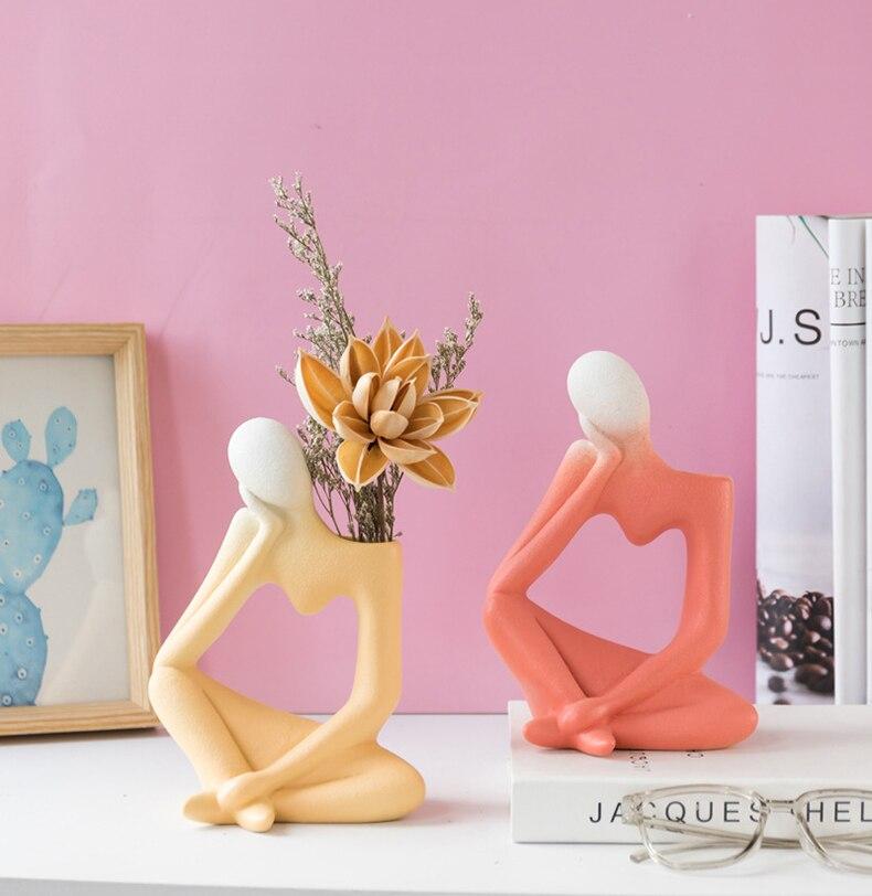 Unisex Kunstvase Tænkende Mand Design 3