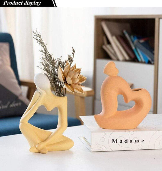 Unisex Kunstvase Tænkende Mand Design 4