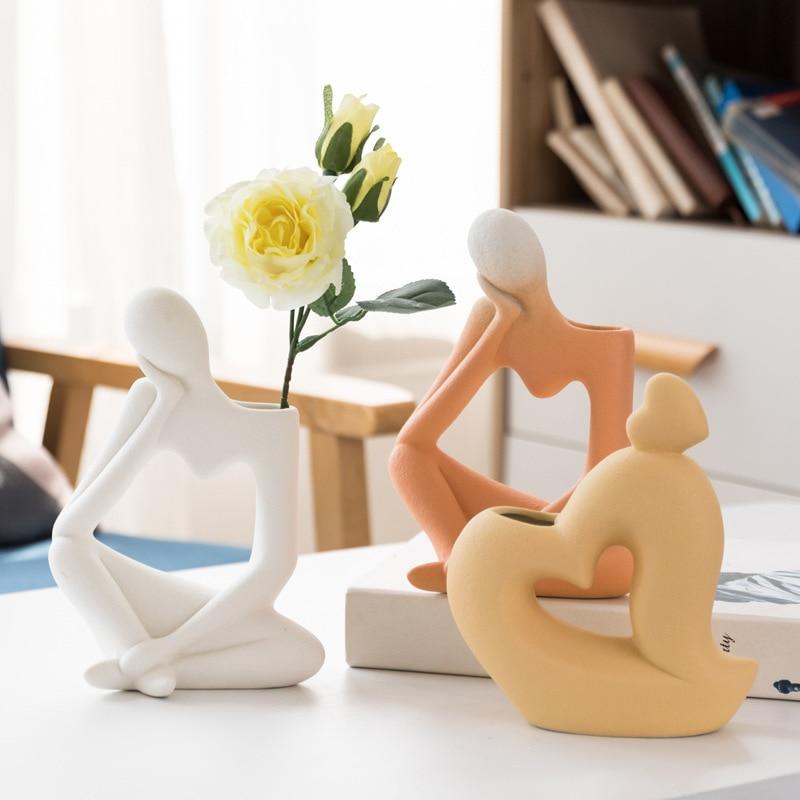 Unisex Kunstvase Tænkende Mand Design 5