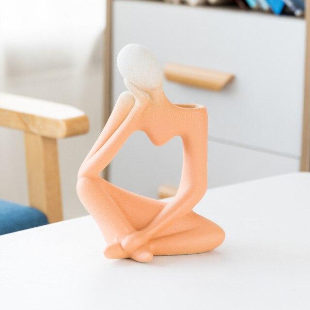 Unisex Kunstvase Tænkende Mand Design 6