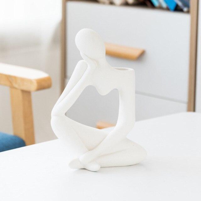 Unisex Kunstvase Tænkende Mand Design 7