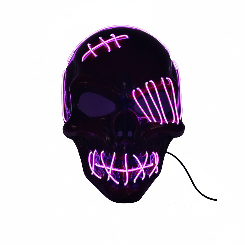 Unisex LED Maske til Halloween Fest Med Justerbar Rem og Tre Lysindstillinger 6