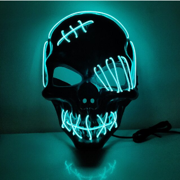 Unisex LED Maske til Halloween Fest Med Justerbar Rem og Tre Lysindstillinger 0