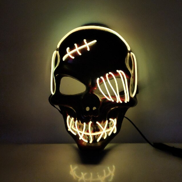 Unisex LED Maske til Halloween Fest Med Justerbar Rem og Tre Lysindstillinger 10