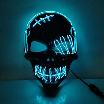 Unisex LED Maske til Halloween Fest Med Justerbar Rem og Tre Lysindstillinger 3