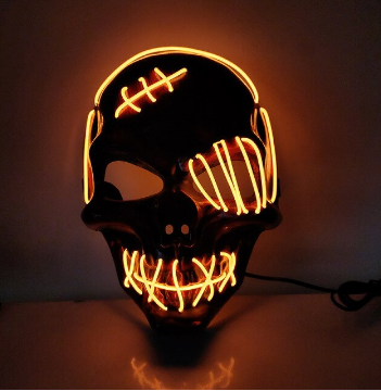 Unisex LED Maske til Halloween Fest Med Justerbar Rem og Tre Lysindstillinger 4