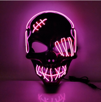 Unisex LED Maske til Halloween Fest Med Justerbar Rem og Tre Lysindstillinger 5