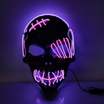 Unisex LED Maske til Halloween Fest Med Justerbar Rem og Tre Lysindstillinger 6