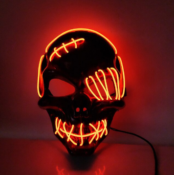 Unisex LED Maske til Halloween Fest Med Justerbar Rem og Tre Lysindstillinger 7