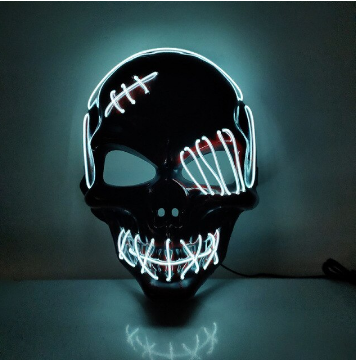 Unisex LED Maske til Halloween Fest Med Justerbar Rem og Tre Lysindstillinger 9