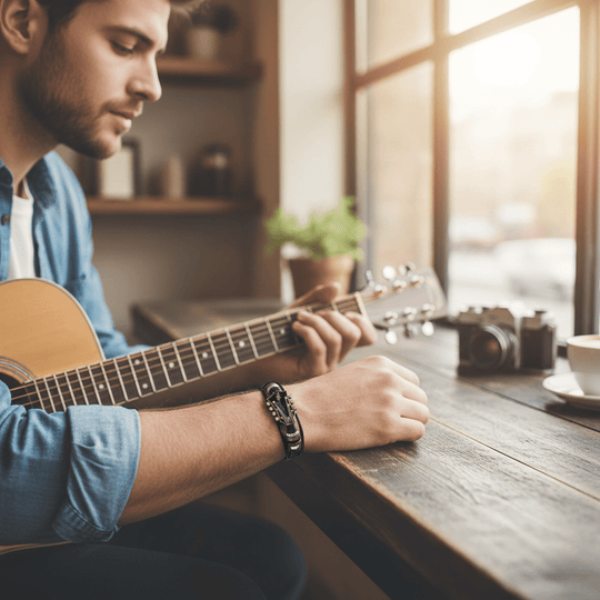 Unisex Læderarmbånd med Guitar-inspireret Design 1