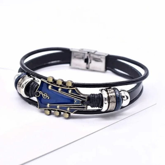 Unisex Læderarmbånd med Guitar-inspireret Design 10