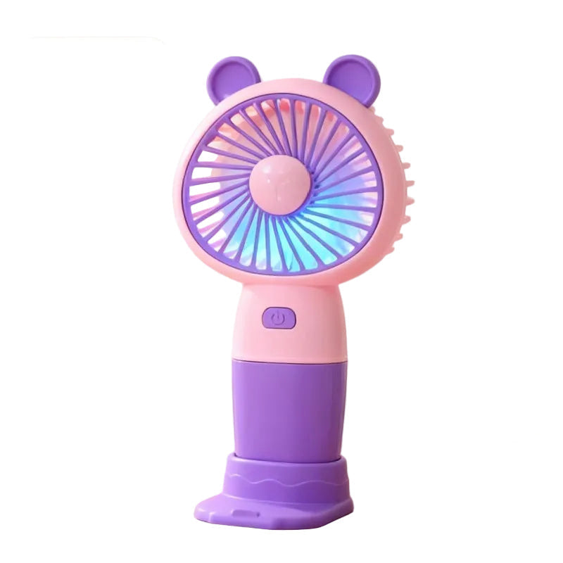 Unisex Mini Bordventilator Genopladelig med LED Lys og USB 0