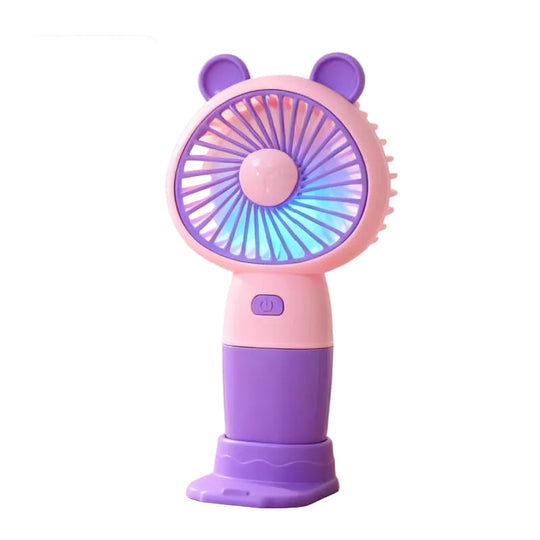 Unisex Mini Bordventilator Genopladelig med LED Lys og USB 0