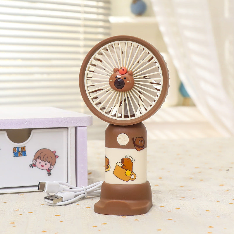 Unisex Mini Bordventilator Genopladelig med LED Lys og USB 10