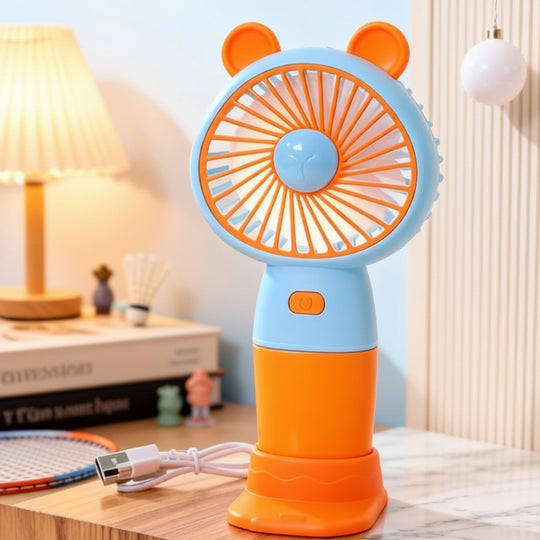 Unisex Mini Bordventilator Genopladelig med LED Lys og USB 11
