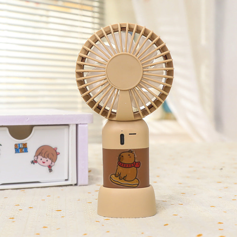 Unisex Mini Bordventilator Genopladelig med LED Lys og USB 4