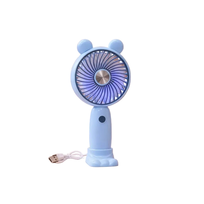 Unisex Mini Håndventilator Bærbar Med LED Lysring 0